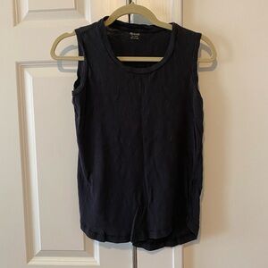 Madewell Whisper Cotton Crew Neck Tank, Black, XXS